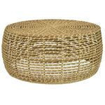 Mesa de centro redonda pequeña de fibra natural 11.25 x 25.50"