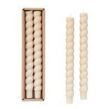 Set de 2 velas con diseño twisted blanca en caja coleccion flaire sin aroma 2.1 x 1.0 x 10.1 10 horas
