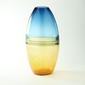 Vase decorativa ambar azul 17" x 8"