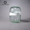 Jarron grande de vidrio verde con blanco