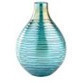 Jarron de vidrio rallado color turquesa