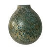 Vase turquesa con café acabado matte 9.5 pulg.
