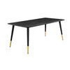 Mesa de comedor vigor rectangular color negro con patas doradas 1.81 x0.88 x 0.75 cm