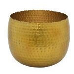Maceta dorada amartillada grande 11.50 x 10.75"