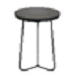 Mesa lateral base metalica top marmol blanco 21.5" x 15" x15"