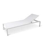 Cheslong pia de aluminio color blanco y textileno color blanco 32 x 68 x 195