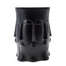 Stool multifacetico de metal negro 13 x 12 x 17"