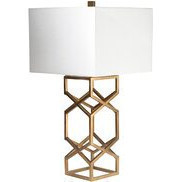 Lampara de mesa dorada diseño de x de 28"
