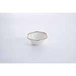 Bowl mediano color blanco con orilla dorada de porcelana 6.5" x 6.5" x 2.5"