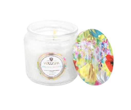Candela decorativa petite jar wildflowers  de 4.5 40 horas de duracion