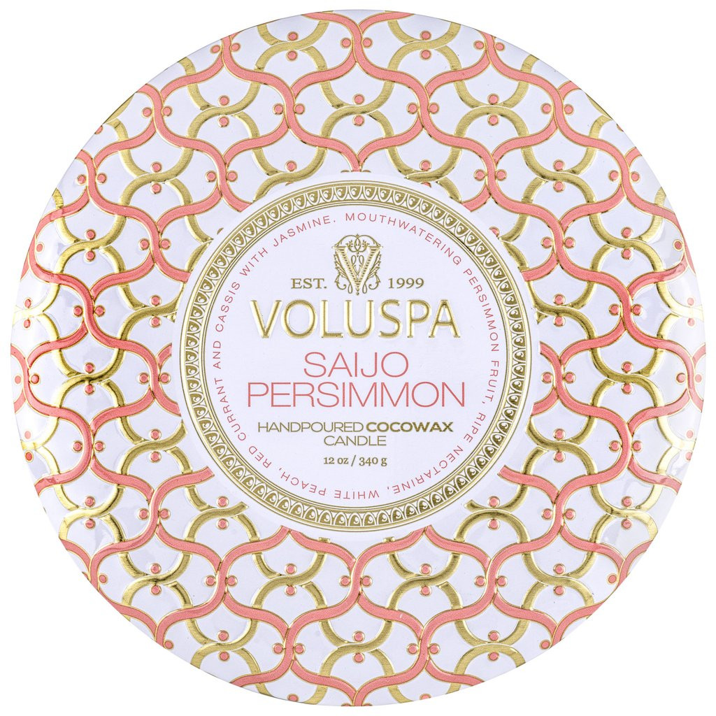 Vela Saijo Persimmon 3 Wick Tin (25 hrs)