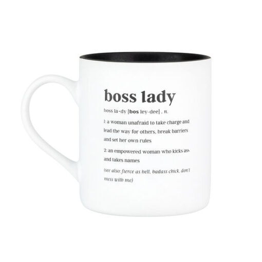 Taza boss lady color blanco y negro