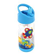 Botella con figuras de transporte y tapadera celeste