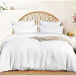 Set de duvet tejido gofre twin color blanco 68'' x 90'' con 1 funda de almohada 20x26"