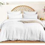 Set de duvet tejido waffle tamaño queen color blanca 90'' x 90'' y 2 funda de almohada 20 x 26"