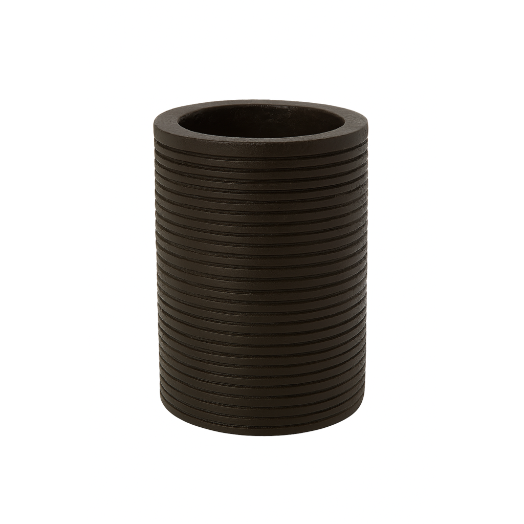 Vaso para Cepillos de Madera, Café Oscuro