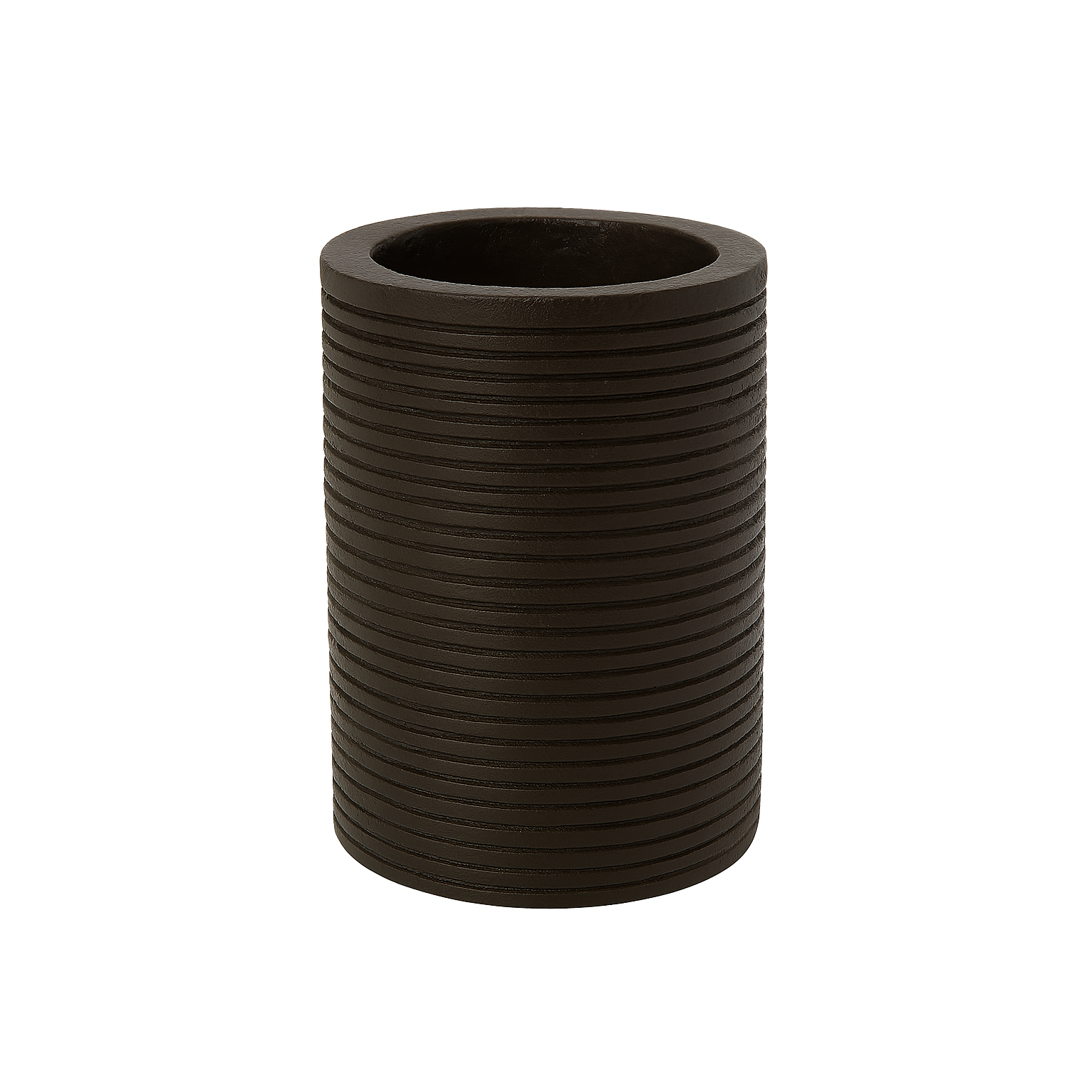 Vaso para Cepillos de Madera, Café Oscuro