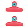 Set de 2 clip para bolsas color rojo