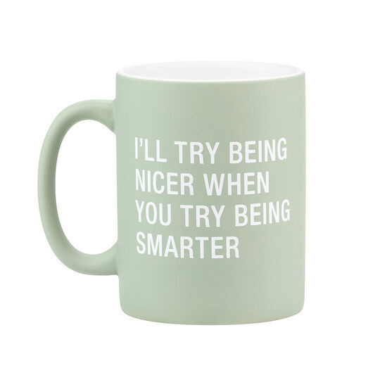 Taza color verde musgo being smarter