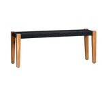 Banco de jute color negro patas de madera 46 x 16 x 18"