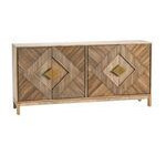 Bufetera en acabado de madera textura en puertas 72x16x34"