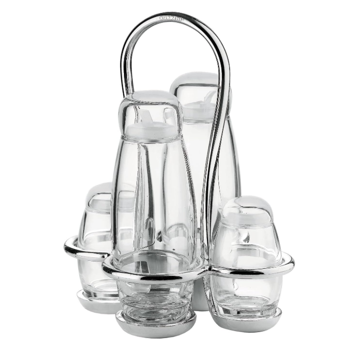 Set para Aceite, Vinagre, Sal y Pimienta en Acrilíco Set para Aceite, Vinagre, Sal y Pimienta en Acrilíco