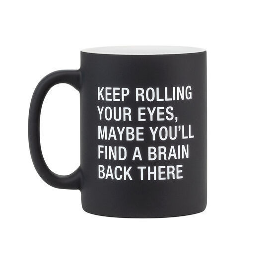 Taza color negro rolling your eyes