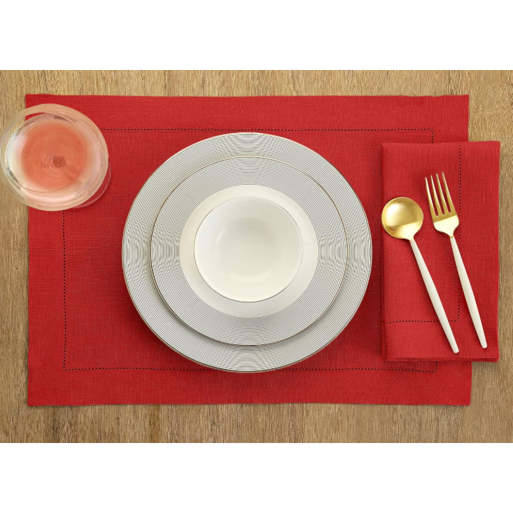 Set 6 individuales de Lino Rojo Set 6 individuales de Lino Rojo