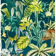 Cojin decorativo de 45x45 en tela barbados lagoon floreado
