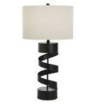Lampara de escritorio de mesa espiral color negro y blanco 31"