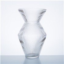Vase decorativa de vidrio transparente 12"