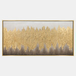 Pintura abstracta en canvas color doradoy marron 59x30"