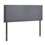 Respaldo queen de lino con decoracion de metal alrededor en color gris 3" x 62" x 48"