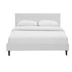 Cama full  de piel sintetica  color blanco 86"x 66"x 36.5"