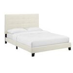 Cama twin melanie con botones en color marfil 80.5" x 43" x 48"