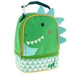 Lonchera diseño dino feliz en color verde y celeste