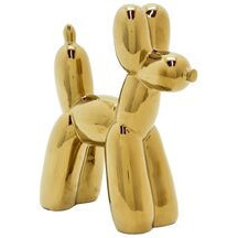 Escultura perro globo en color dorado 8.75x3.75x10.50"