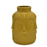 Vase de multicaras en color amarillo 5 x 5 x 9.50"