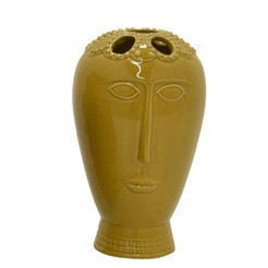 Vase cara larga en color amarillo