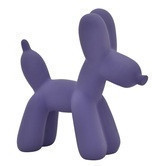 Escultura de globo de perro en color morado mate 15.0"x27.0"x8.9"