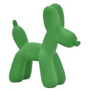 Escultura de globo de perro en color verde mate 15.0"x27.0"x8.9"