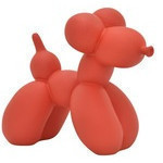 Escultura de globo de perro orejas pequeñas color rojo mate 11.8"x19.9"x16.3"