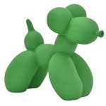Escultura de globo de perro orejas pequeña color verde mate 11.8"x19.9"x16.3"