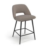 Counter en tela boucle color gris con patas  negras 20" x 20" x 33.5"