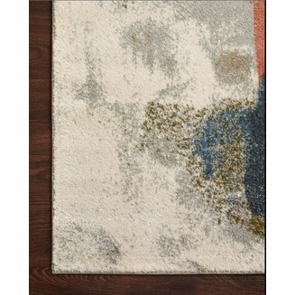 Alfombra de corredor colección spirit diseño gris azul y dorado 0.60 x 2.45 mts de polipropileno