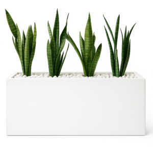 Maceta Rialdi jardinera pequena  blanco mate