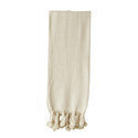 Throw 60" x 50" color blanco hueso con borlas