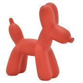 Escultura de globo de perro en color rojo mate 15.0"x27.0"x8.9"