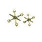 Adorno de jacks metalico color dorado de 5"