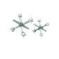 Adorno de jacks metalico color plateado de 5"
